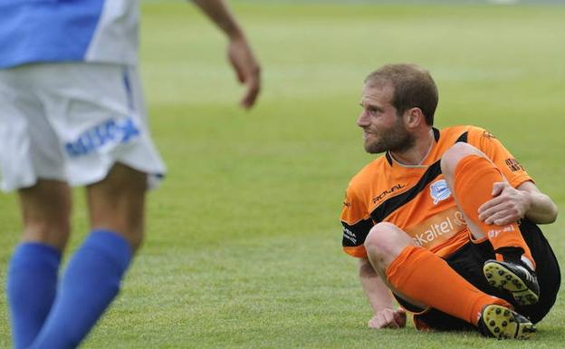 Jonan García, en un partido en su época como jugador del Alavés/
