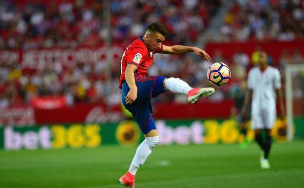 Berenguer, en un partido con Osasuna.