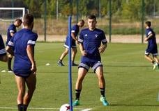 Yanis durante el entrenamiento de ayer.