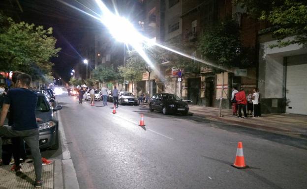 Zona de los hechos acordonada por la Policía.