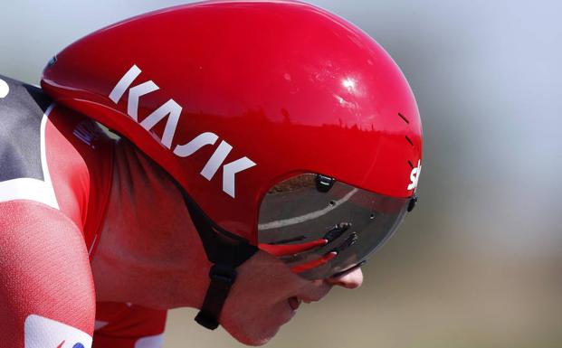 Froome, durante la 'crono' de este martes en la Vuelta.