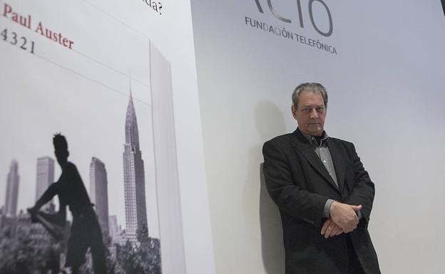 Paul Auster durante la presentación de su libro en Madrid./VIRGINIA CARRASCO