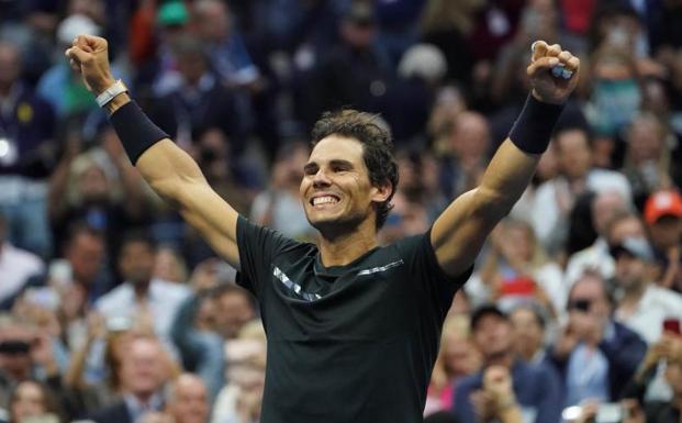 Nadal celebra su victoria.