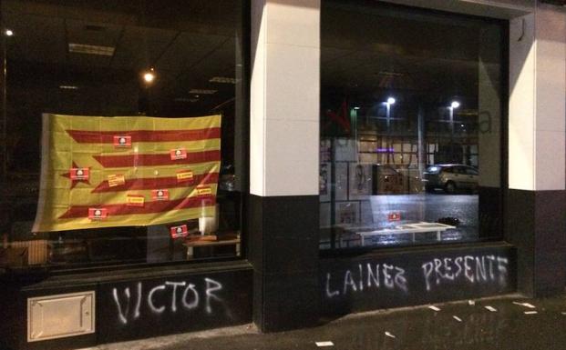 Imagen de la sede de Alternatiba atacada. /ALTERNATIBA