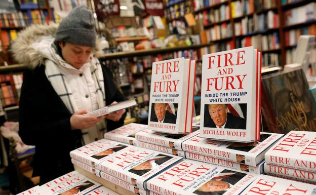 Ejemplares de 'Fire and Fury', ayer en una librería de Nueva York.