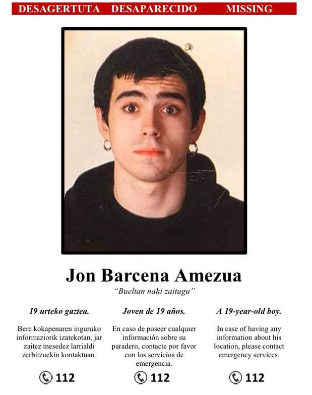La familia de Jon difunde un nuevo cartel en el que pide la colaboración ciudadana