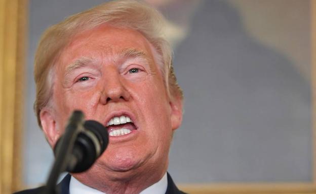 Donald Trump durante su intervención de anoche./