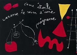 Pintura poema 'Una estrella acaricia el pecho de una negra' (1938)/