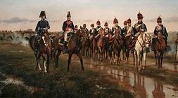 El General Álava, con el 15 de Húsares inglés en Trespuentes, en el cuadro de Ferrer Dalmau./