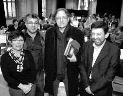Maite Fernández, Nico Gutiérrez, Josep Ramoneda y Roberto Marro, en las jornadas. /JULIO CALLEJA/