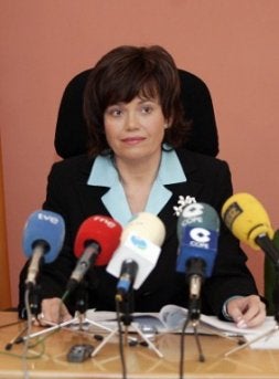 Montalbán, durante su encuentro con los periodistas. / S. ESPINOSA/