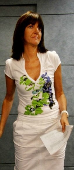 Idoia Mendia, antes de su comparecencia. / BLANCA CASTILLO/