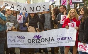 Trabajadores de Orizonia protestan desde hace días por el ERE que afectará a más de 3.500 empleados. /Efe/