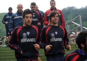Dani García y Yuri seguirán vistiendo la camiseta azulgrana, tras su cesión por la Real. ::
FELIX MORQUECHO/