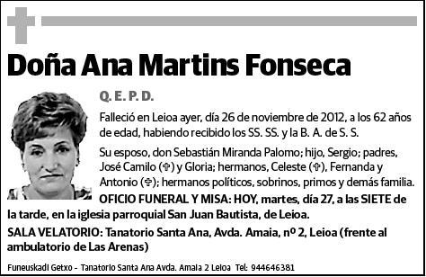 MARTINS FONSECA,ANA