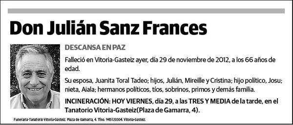 SANZ FRANCES,JULIAN