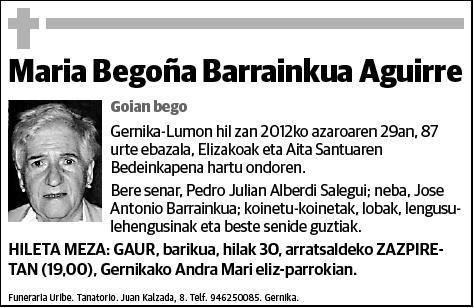 BARRAINKUA AGUIRRE,MARIA BEGOÑA