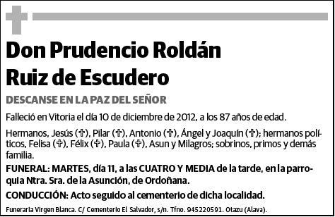 ROLDAN RUIZ DE ESCUDERO,PRUDENCIO