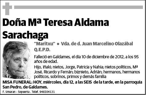 ALDAMA SARACHAGA,TERESA