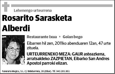 SARASKETA ALBERDI,ROSARITO