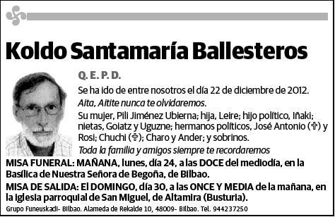 SANTAMARIA BALLESTEROS,KOLDO