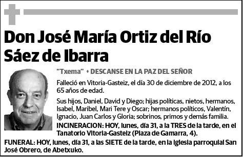 ORTIZ DEL RIO SAEZ DE IBARRA,JOSE MARIA
