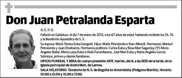 PETRALANDA ESPARTA,JUAN