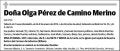 PEREZ DE CAMINO MERINO,OLGA