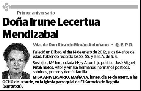 LECERTUA MENDIZABAL,IRUNE
