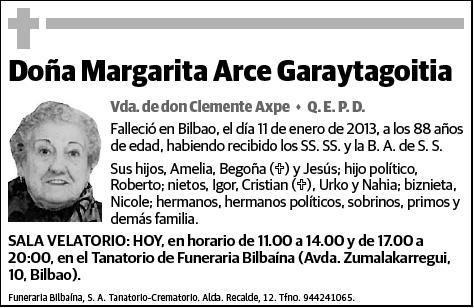 ARCE GARAYTAGOITIA,MARGARITA