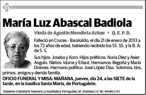 ABASCAL BADIOLA,MARIA LUZ