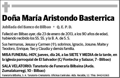 ARISTONDO BASTERRICA,MARIA