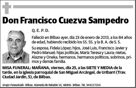 CUEZVA SAMPEDRO,FRANCISCO