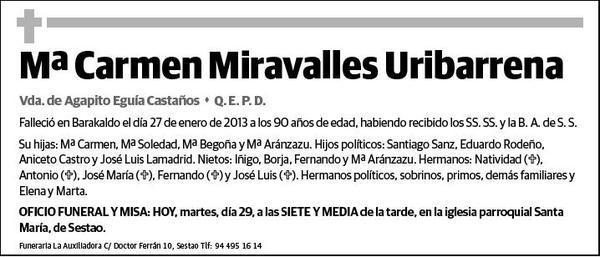 MIRAVALLES URIBARRENA,Mª CARMEN