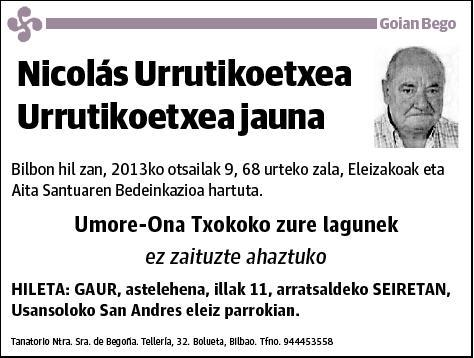 URRUTIKOETXEA URRUTIKOETXEA,NICOLAS