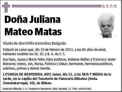 MATEO MATAS,JULIANA