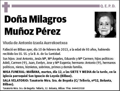 MUÑOZ PEREZ,MILAGROS