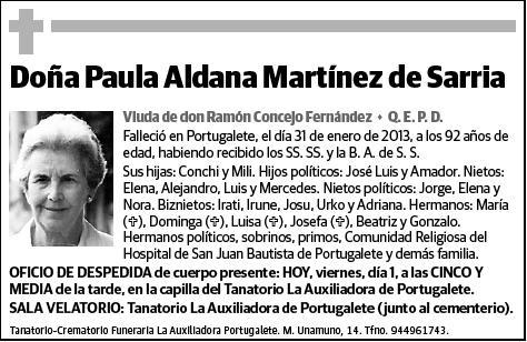 ALDANA MARTINEZ DE SARRIA,PAULA