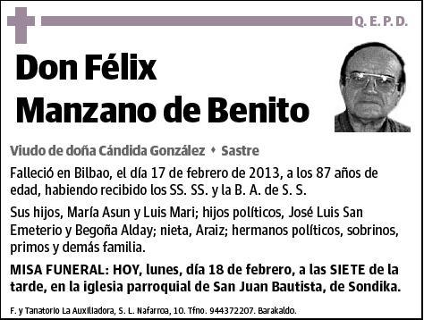 MANZANO DE BENITO,FELIX