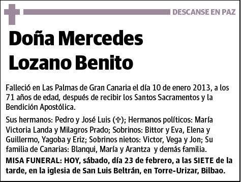 LOZANO,BENITO,MERCEDES