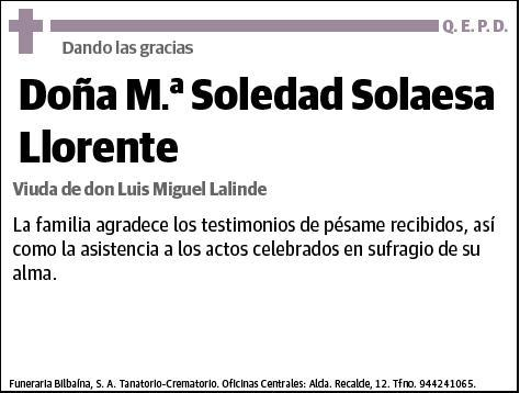 SOLAESA LLORENTE,MARIA SOLEDAD