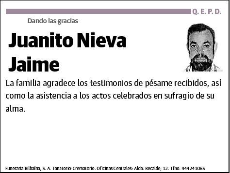 NIEVA JAIME,JUANITO