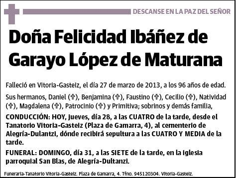 IBAÑEZ DE GARAYO LOPEZ DE MATURANA,FELICIDAD