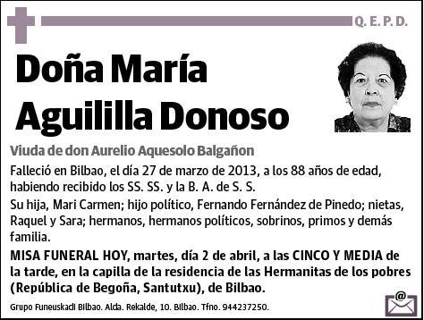 AGUILILLA DONOSO,MARIA