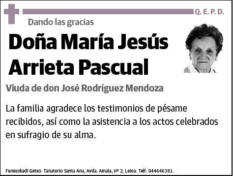ARRIETA PASCUAL,MARIA JESUS
