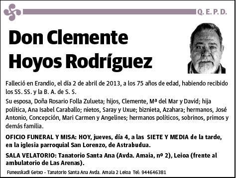 HOYOS RODRIGUEZ,CLEMENTE