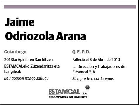 ODRIOZOLA ARANA,JAIME