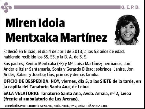MENTXAKA MARTINEZ,MIREN IDOIA