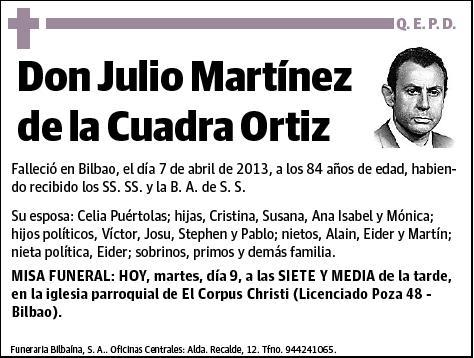 MARTINEZ DE LA CUADRA ORTIZ,JULIO