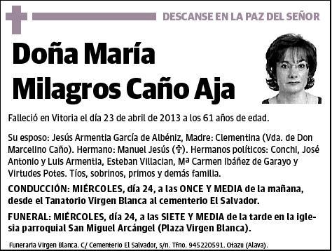 CAÑO AJA,MARIA MILAGROS